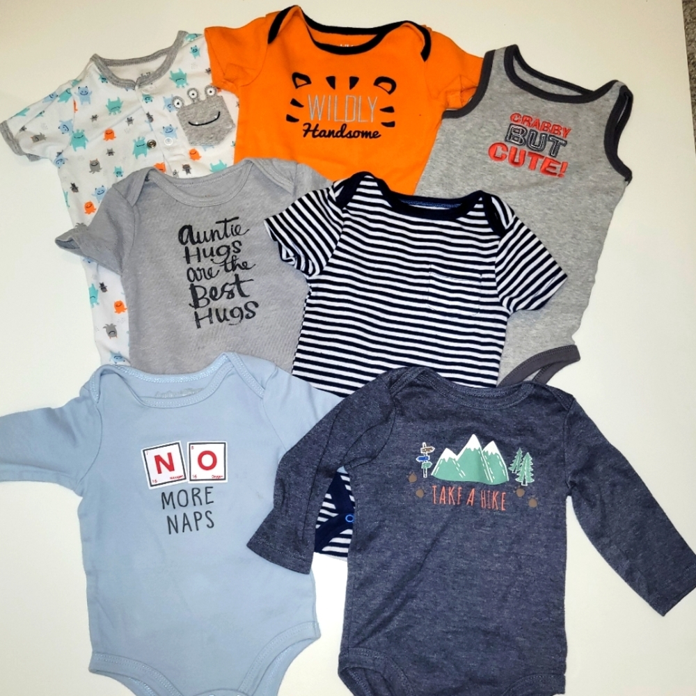 Set of 7 - Baby Boys Bodysuit & Onesies